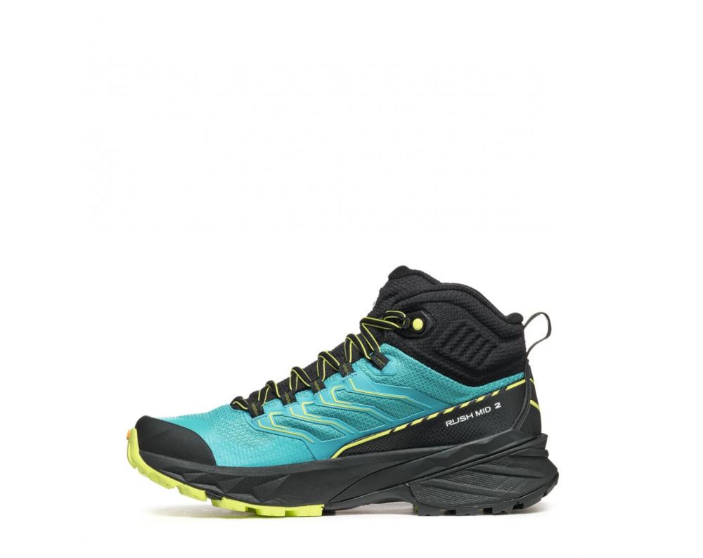 SCARPA BOOTS WOMEN'S RUSH MID 2 GTX-Baltic Blue/Sunny Lime