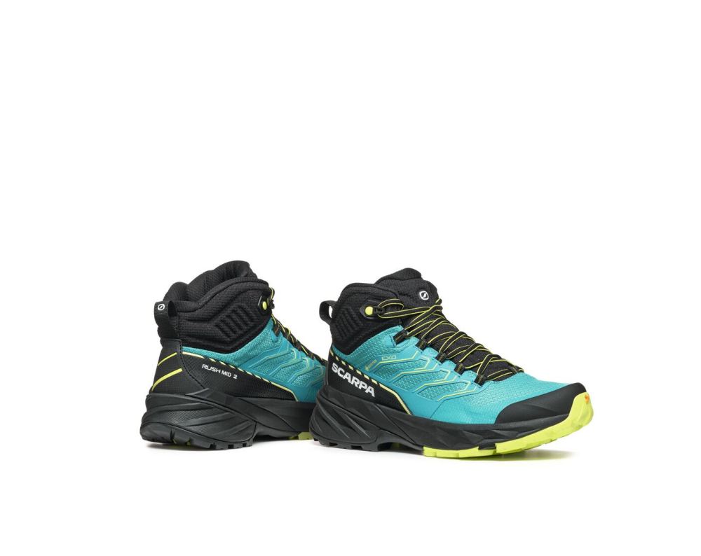 SCARPA BOOTS WOMEN'S RUSH MID 2 GTX-Baltic Blue/Sunny Lime