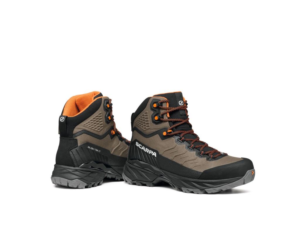 SCARPA BOOTS MEN'S RUSH TRK LT GTX-Mud/Burnt Orange