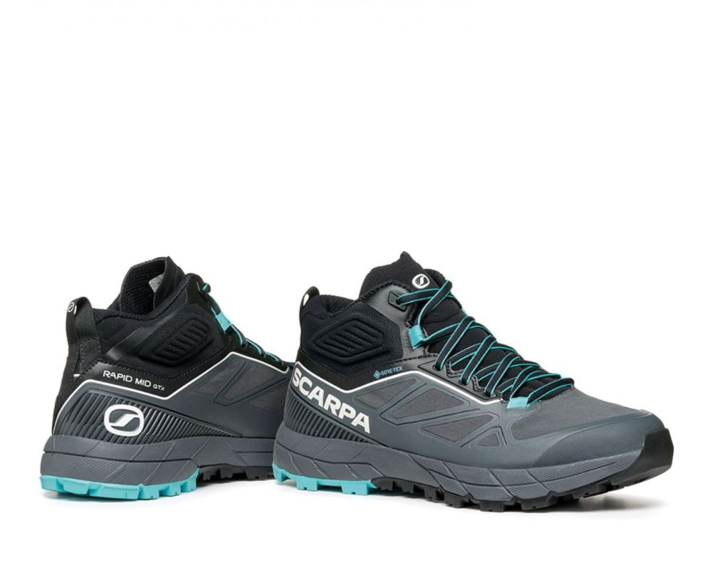 SCARPA BOOTS WOMEN'S RAPID MID GTX-Anthracite/Turquoise