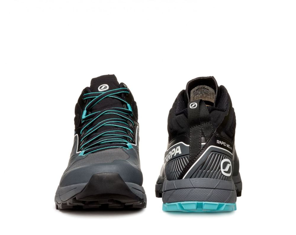 SCARPA BOOTS WOMEN'S RAPID MID GTX-Anthracite/Turquoise